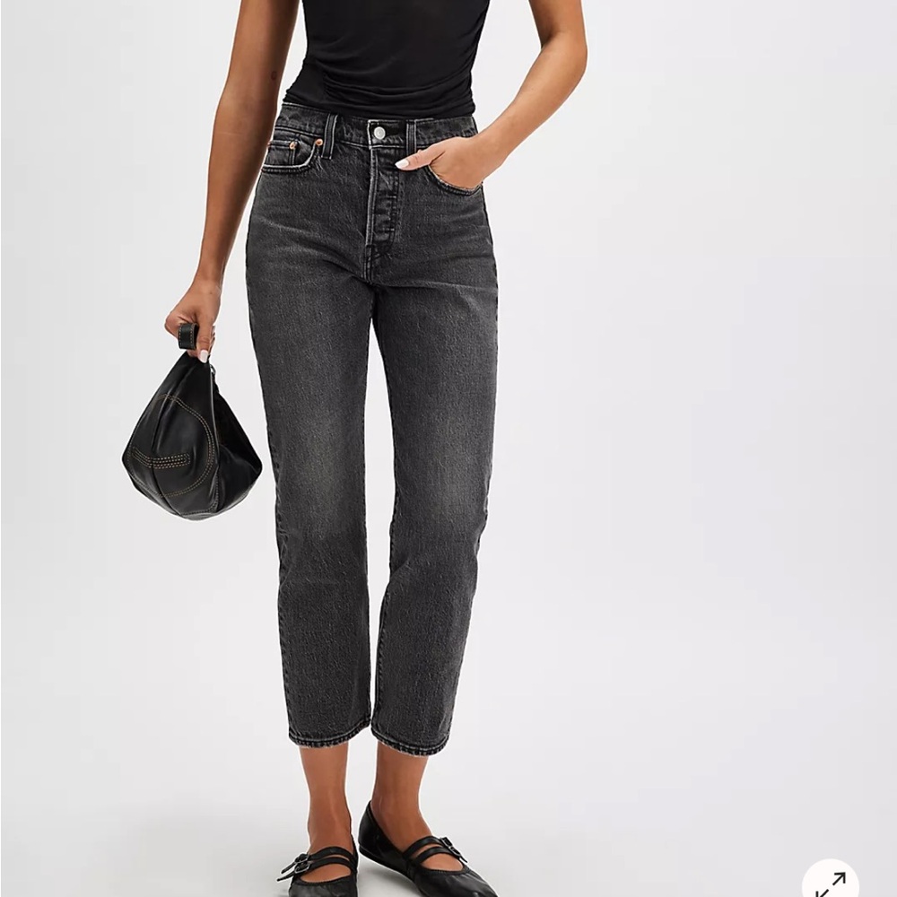 Levi's Premium Wedgie Straight Button Fly Stretch Raw Hem 30